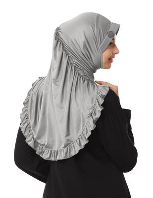Modest Women's stylish Frill Finish Border Soft feel good Polycotton fabric Zareen Hijab Bronze 1