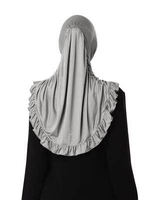 Modest Women's stylish Frill Finish Border Soft feel good Polycotton fabric Zareen Hijab Bronze 2