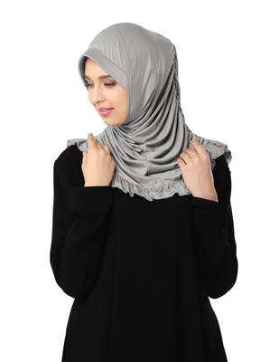 Modest Women's stylish Frill Finish Border Soft feel good Polycotton fabric Zareen Hijab Bronze 3