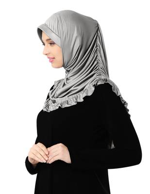 Modest Women's stylish Frill Finish Border Soft feel good Polycotton fabric Zareen Hijab Bronze 4