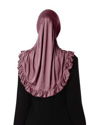 Modest Women's stylish Frill Finish Border Soft feel good Polycotton fabric Zareen Hijab Coffee 2