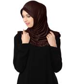 Modest Women's stylish Frill Finish Border Soft feel good Polycotton fabric Zareen Hijab Dark chocolate