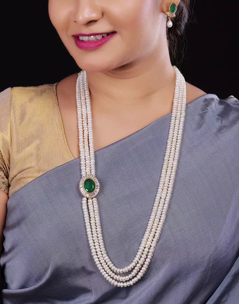 Real Natural Hyderabadi pearls Set With Certificate