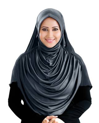 Grey Poly Cotton Ready To Wear Islamic Hijab 2