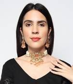 Royal semi precious Gold polki necklace-sets