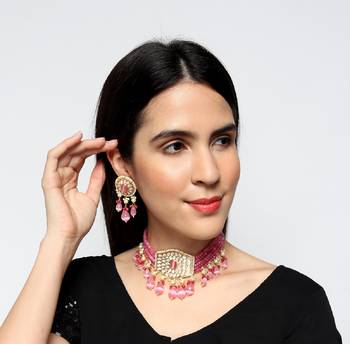Pink polki necklace-sets 1