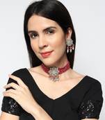 Magenta cubic zirconia necklace-sets