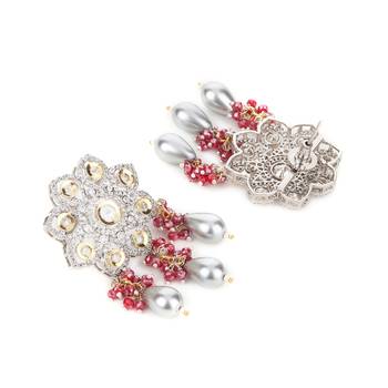 Magenta cubic zirconia necklace-sets 3