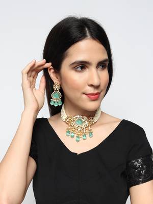 Green polki stones necklace-sets 5