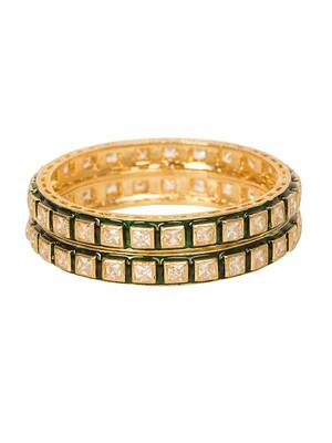 Golden kundan bangles and bracelets 1