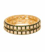 Golden kundan bangles and bracelets