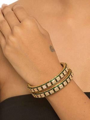 Golden kundan bangles and bracelets 2
