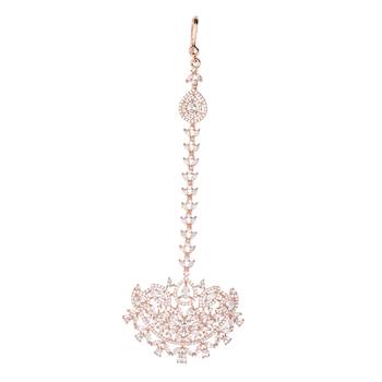 Gold cubic zirconia maang-tikka 1