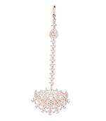 Gold cubic zirconia maang-tikka