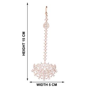 Gold cubic zirconia maang-tikka 2