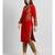 Red Acrylic Woolen Kurta With Embroidery