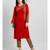 Red Acrylic Woolen Kurta With Embroidery