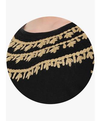 Black Acrylic Woolen Kurta With Embroidery 5