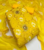 yellow color Launching Designer cotton party wear dress material