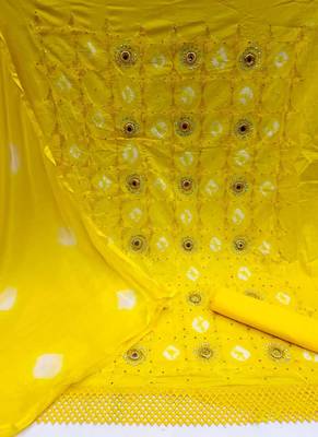 yellow color Launching Designer cotton party wear dress material 2