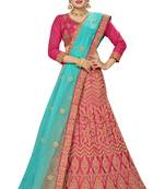 Sky Blue Net Embroidered Lehenga Choli Design