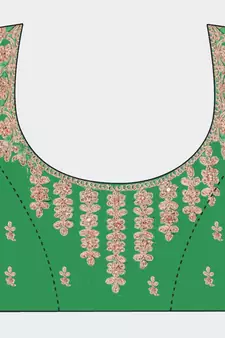 Green embroidered Art Silk semi stitched lehenga