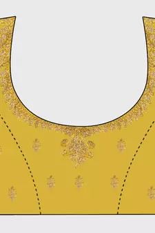 Yellow embroidered Art Silk semi stitched lehenga
