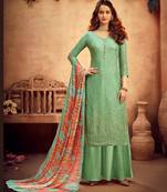 Green embroidered pure viscose salwar