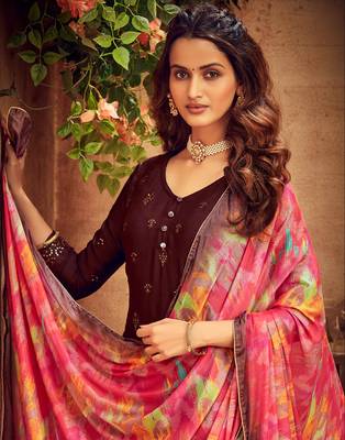 Maroon embroidered pure viscose salwar 4