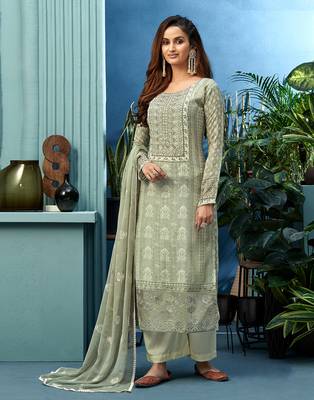 Green embroidered viscose salwar 1