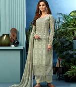 Green embroidered viscose salwar