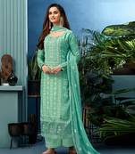 Green embroidered viscose salwar