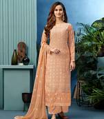 Orange embroidered viscose salwar