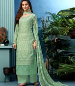 Green embroidered viscose salwar