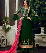 Green embroidered pure georgette salwar