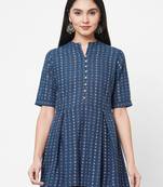 Blue woven cotton tunics