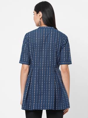 Blue woven cotton tunics 2