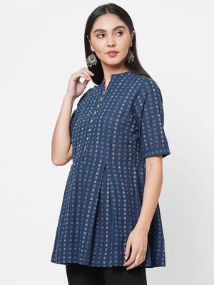 Blue woven cotton tunics 4