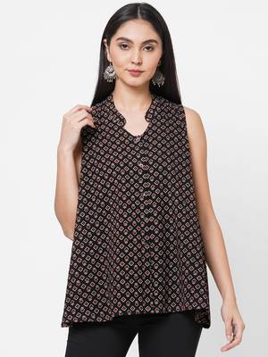 Black printed cotton tunics 1