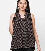 Black printed cotton tunics