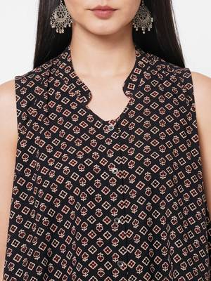 Black printed cotton tunics 5
