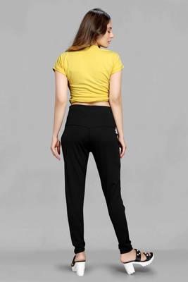 Black plain knit leggings 4