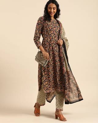 Black printed cotton salwar 1