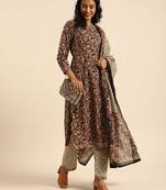 Black printed cotton salwar