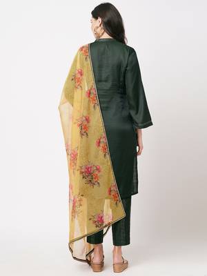 Green printed silk ethnic-kurtis 2