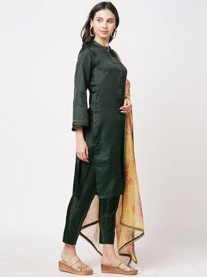 Green printed silk ethnic-kurtis 3