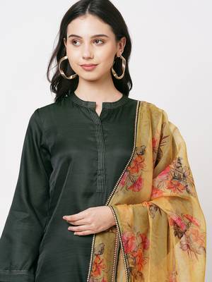 Green printed silk ethnic-kurtis 5