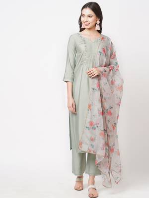 Grey embroidered silk ethnic-kurtis 1