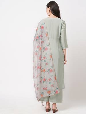 Grey embroidered silk ethnic-kurtis 2