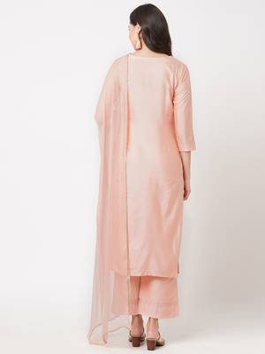 Peach embroidered viscose ethnic-kurtis 2